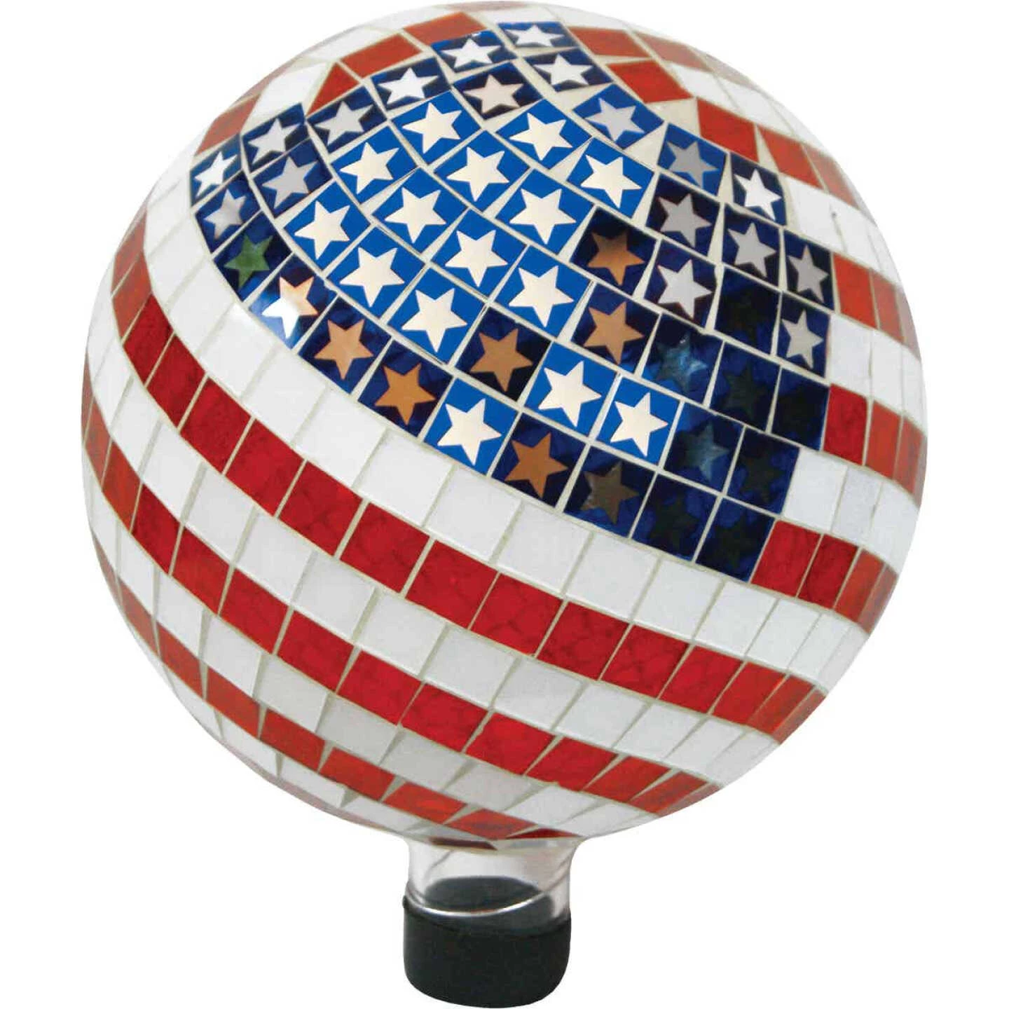 Alpine 10 In. Dia. Glass American Flag Gazing Globe Lawn Ornament 3 Alpine 10 In. Dia. Glass American Flag Gazing Globe Lawn Ornament