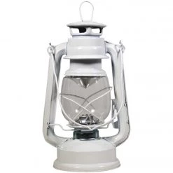Alpine 5 In. W. X 9 In. H. X 6 In. L. White Cool White LED Hurricane Patio Lantern
