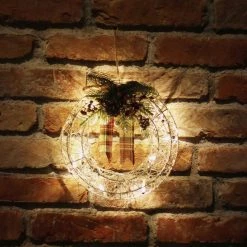 Alpine 10 In. L. X 4 In. W. X 11 In. H. LED Gold Wire Christmas Wreath -Cheap Alpine Shop ItemImage 804304 57htfckh5xcnqk3gnq3w4jq