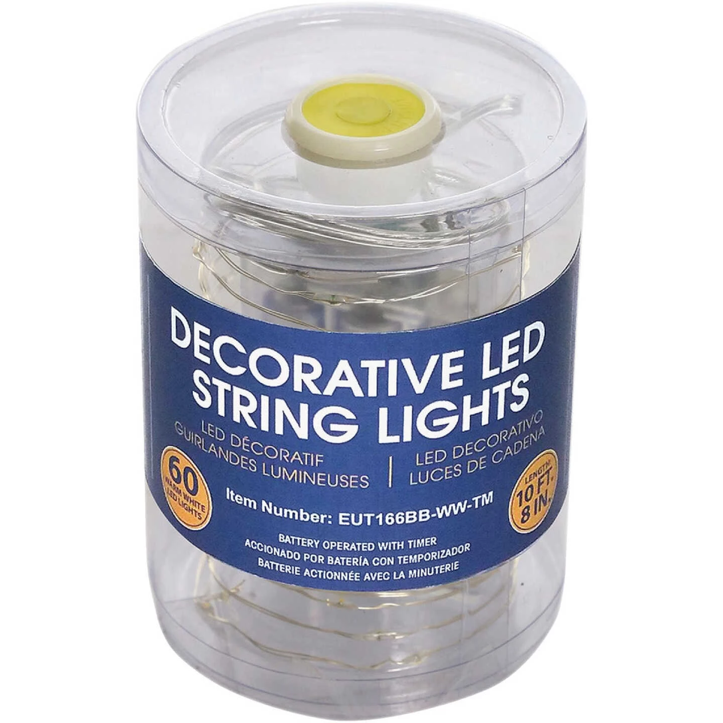 Alpine 10-1/2 Ft. 60-Light Cool White LED Battery Operated Copper String Light Set 3 Alpine 10-1/2 Ft. 60-Light Cool White LED Battery Operated Copper String Light Set