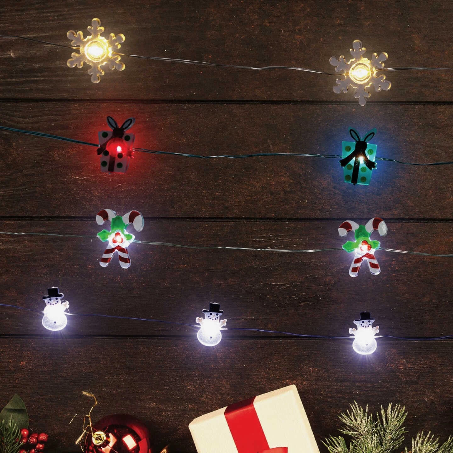 Alpine 10-Light LED Holiday Battery Operated String Light Set 4 Alpine 10-Light LED Holiday Battery Operated String Light Set - Image 2
