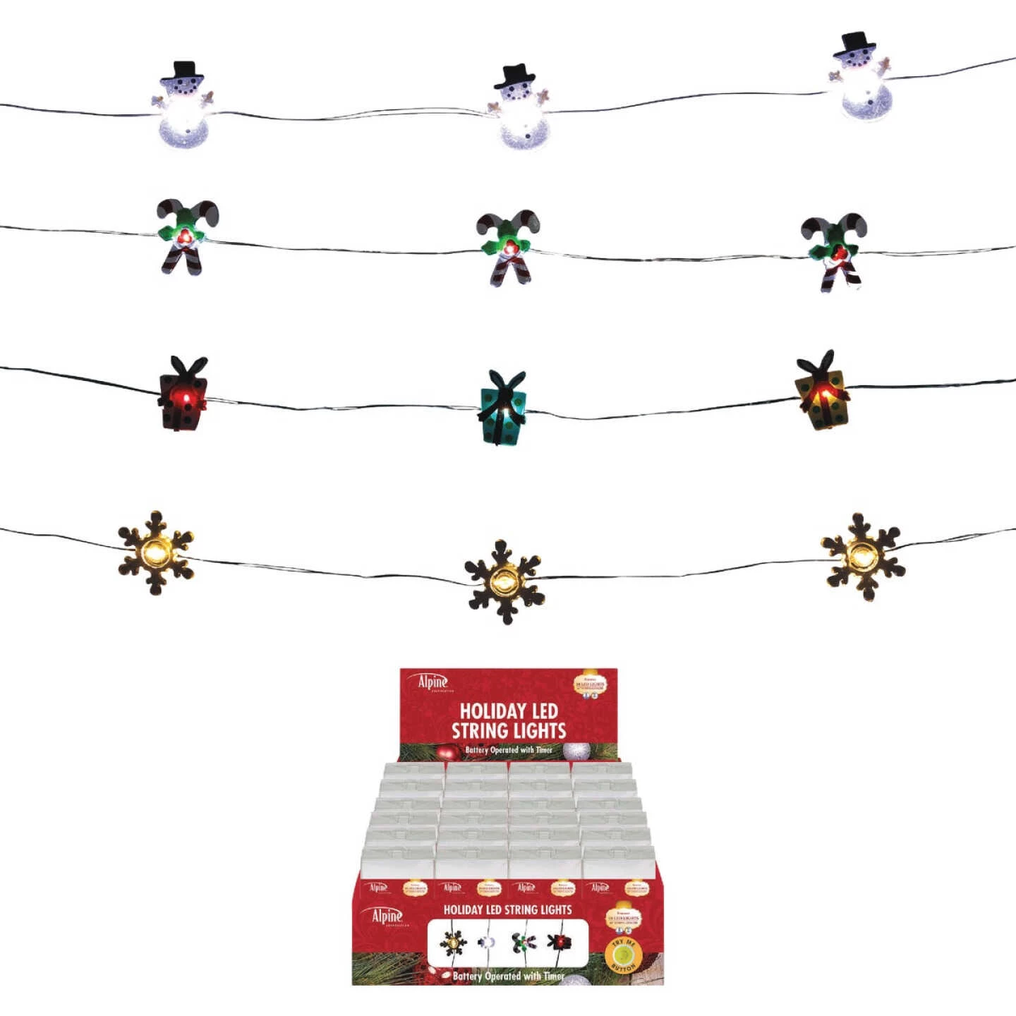 Alpine 10-Light LED Holiday Battery Operated String Light Set 3 Alpine 10-Light LED Holiday Battery Operated String Light Set
