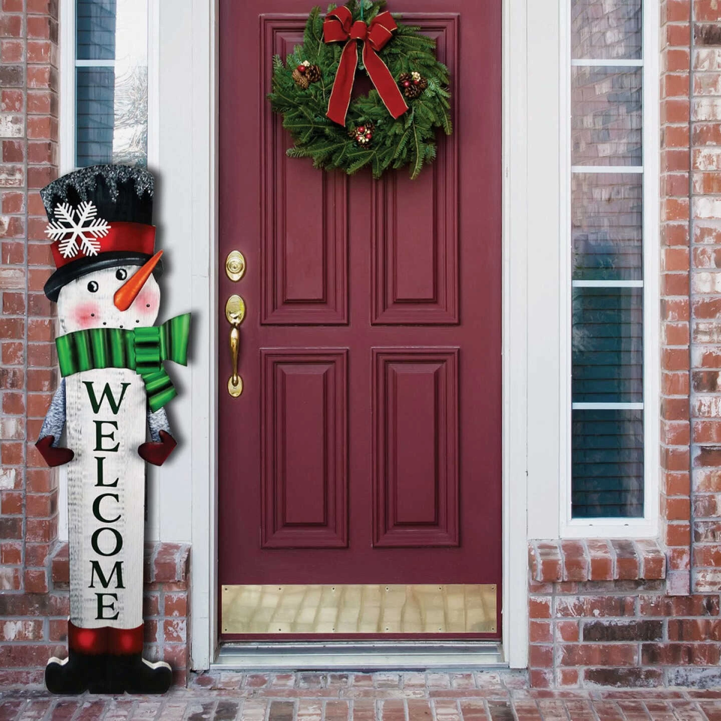 Alpine 2 In. W. X 47 In. H. X 11 In. L. Tall Snowman Christmas Porch Greeter Sign With Easel 4 Alpine 2 In. W. X 47 In. H. X 11 In. L. Tall Snowman Christmas Porch Greeter Sign With Easel - Image 2