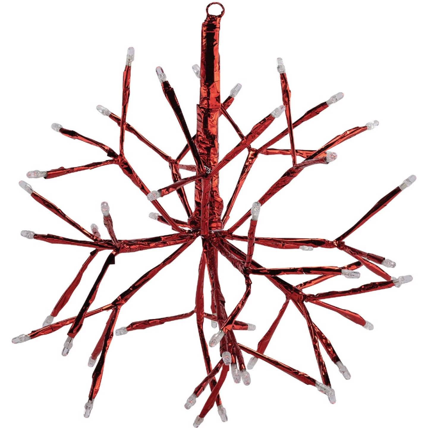 Alpine 10 In. LED 48-Bulb Red Hanging Twig Snowflake Ornament Light Decoration 3 Alpine 10 In. LED 48-Bulb Red Hanging Twig Snowflake Ornament Light Decoration