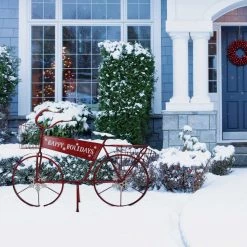 Alpine 14 In. W. X 31 In. H. X 45 In. L. Happy Holidays Red Metal Bicycle Holiday Decoration -Cheap Alpine Shop ItemImage 820367 99g7nc2w245q5x2snksksmx