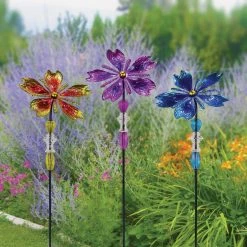 Alpine 37 In. H. Colorful Glass Flower & Gem Wind Spinner Stake 9 Alpine 37 In. H. Colorful Glass Flower & Gem Wind Spinner Stake -Cheap Alpine Shop ItemImage 828681 p42t29qk4gbrfst65t2j4mfv