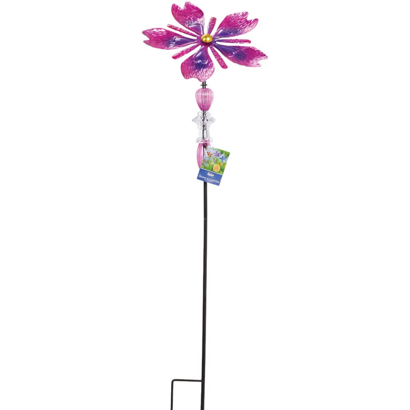Alpine 37 In. H. Colorful Glass Flower & Gem Wind Spinner Stake 5 Alpine 37 In. H. Colorful Glass Flower & Gem Wind Spinner Stake - Image 3