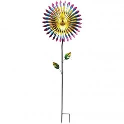 Alpine 47 In. H. Triple Metal Daisy Wind Spinner Garden Stake -Cheap Alpine Shop ItemImage 832159 2v8n5t77cb8qtk2w87j68b3b