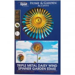 Alpine 47 In. H. Triple Metal Daisy Wind Spinner Garden Stake -Cheap Alpine Shop ItemImage 832159 gmck36rknxxmcf5f8xcpn7j