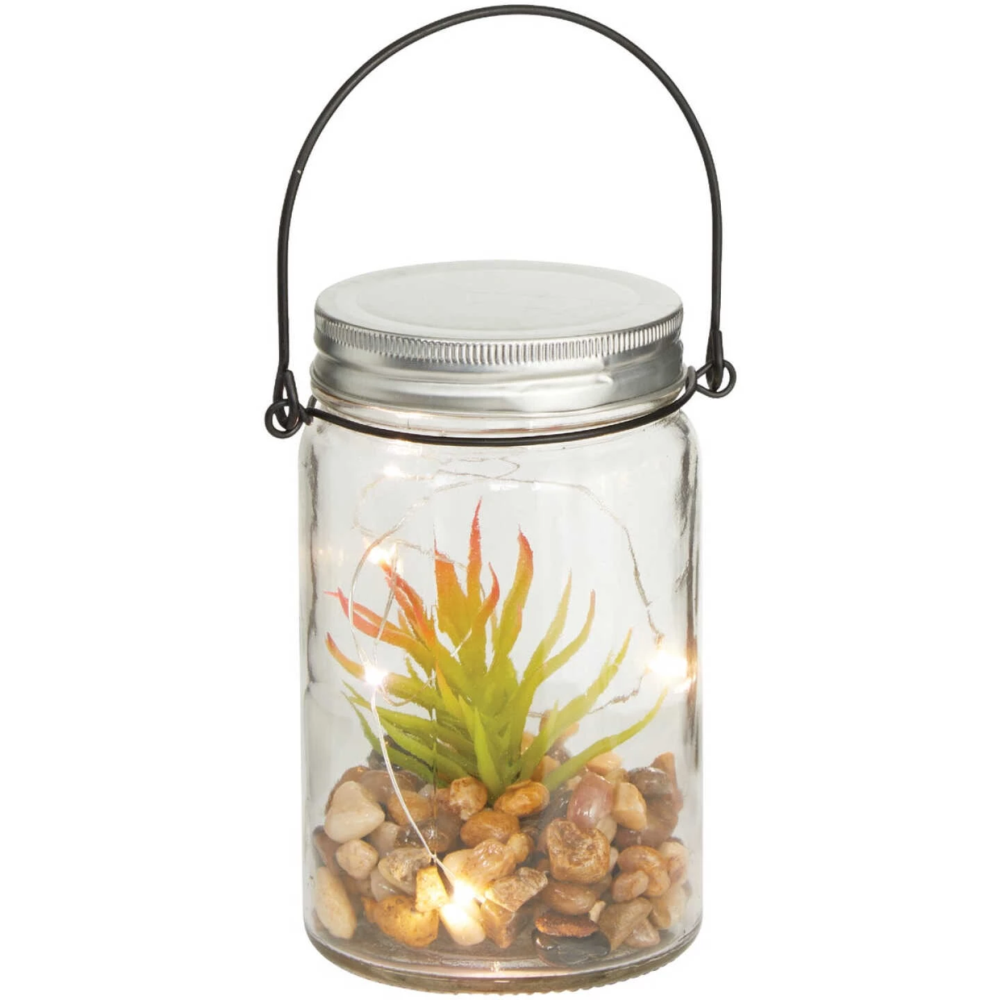 Alpine 3 In. W. X 6 In. H. X 4 In. L. Warm White LED Hanging Succulent Jar Patio Lantern 5 Alpine 3 In. W. X 6 In. H. X 4 In. L. Warm White LED Hanging Succulent Jar Patio Lantern - Image 3