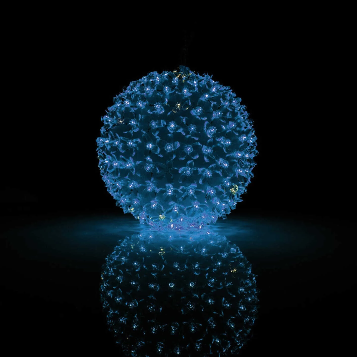 Alpine 8 In. Twinkling Blue LED Sphere Christmas Ornament 5 Alpine 8 In. Twinkling Blue LED Sphere Christmas Ornament - Image 3
