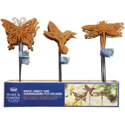 Alpine 15 In. H. Rustic Metal Insect & Hummingbird Pot Stake -Cheap Alpine Shop ItemImage 842663 4s8wsqx3r5hwrx8mgxcfn8x