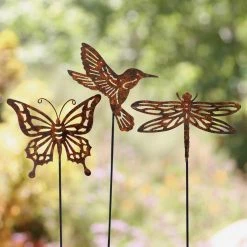 Alpine 15 In. H. Rustic Metal Insect & Hummingbird Pot Stake -Cheap Alpine Shop ItemImage 842663 b939jrj83g68xh9kt2qww4z