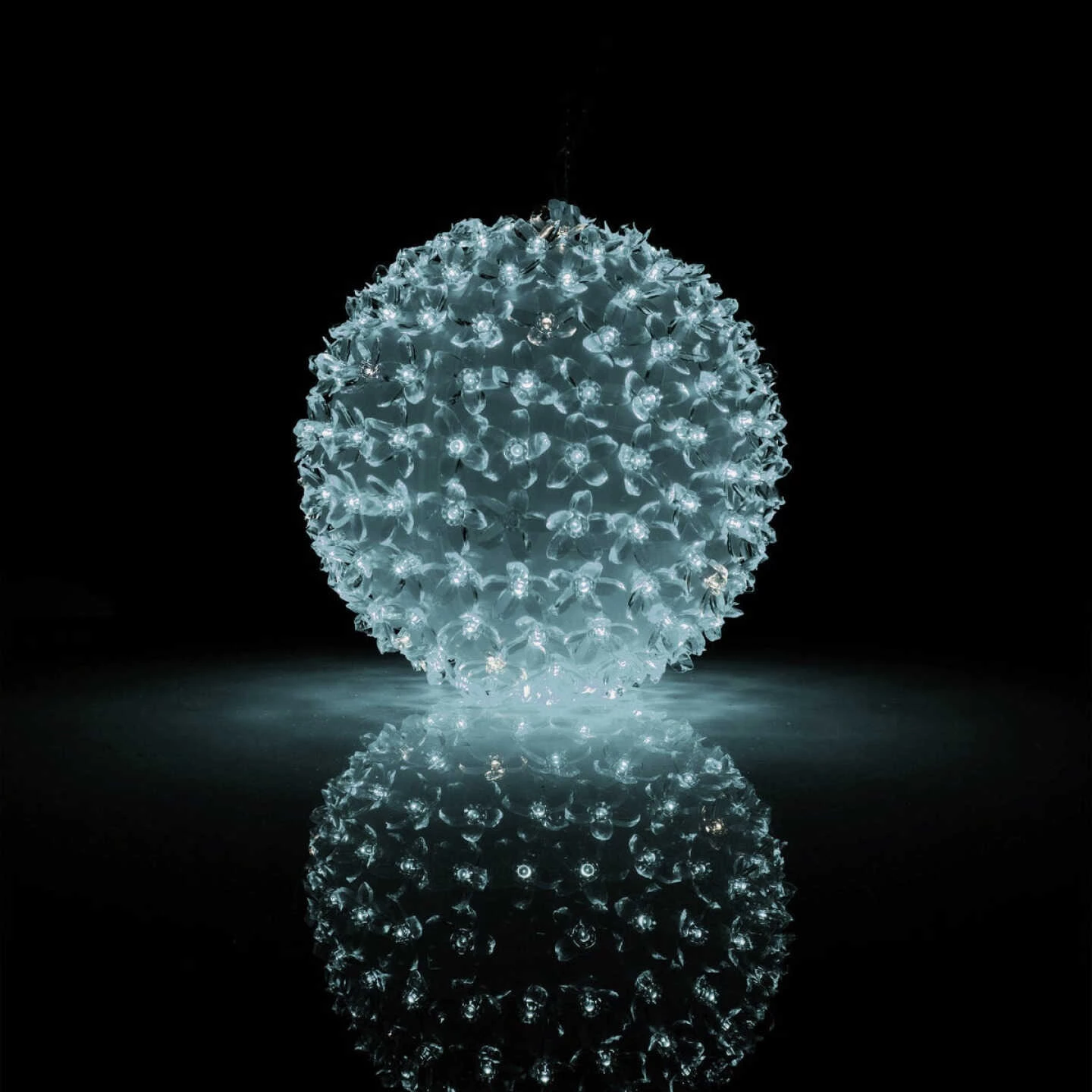 Alpine 8 In. Twinkling Cool White LED Sphere Christmas Ornament 5 Alpine 8 In. Twinkling Cool White LED Sphere Christmas Ornament - Image 3