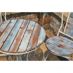 Alpine 3-Piece Weathered Wood Blue & White Bistro Set -Cheap Alpine Shop ItemImage 849461 6vnrcg74tb65f8rhfcf4z6v