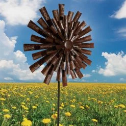 Alpine 81 In. H. Bronze Floral Kinetic Windspinner Garden Stake -Cheap Alpine Shop ItemImage 852385 n5775bsh4vs53c7b8k4pfhwr