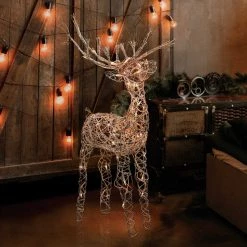 Alpine 50 In. Warm White Halogen Rattan Standing Buck Lighted Decoration -Cheap Alpine Shop ItemImage 855186 2hbjvk4v68tj7hj3wg8gb3t