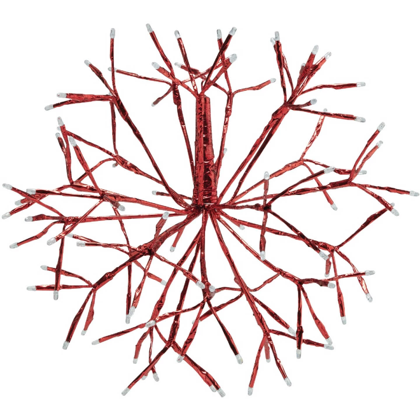 Alpine 16 In. LED 96-Bulb Red Hanging Twig Snowflake Ornament Light Decoration 3 Alpine 16 In. LED 96-Bulb Red Hanging Twig Snowflake Ornament Light Decoration