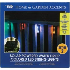 Alpine 12 Ft. 20 Multi-Color LED Waterdrop Solar Outdoor Patio String Lights (2-Pack) -Cheap Alpine Shop ItemImage 855833 54bh8tjqxmmmjm6chj6t7q