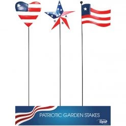 Alpine 40 In. H. Metal Patriotic Flag Garden Stake