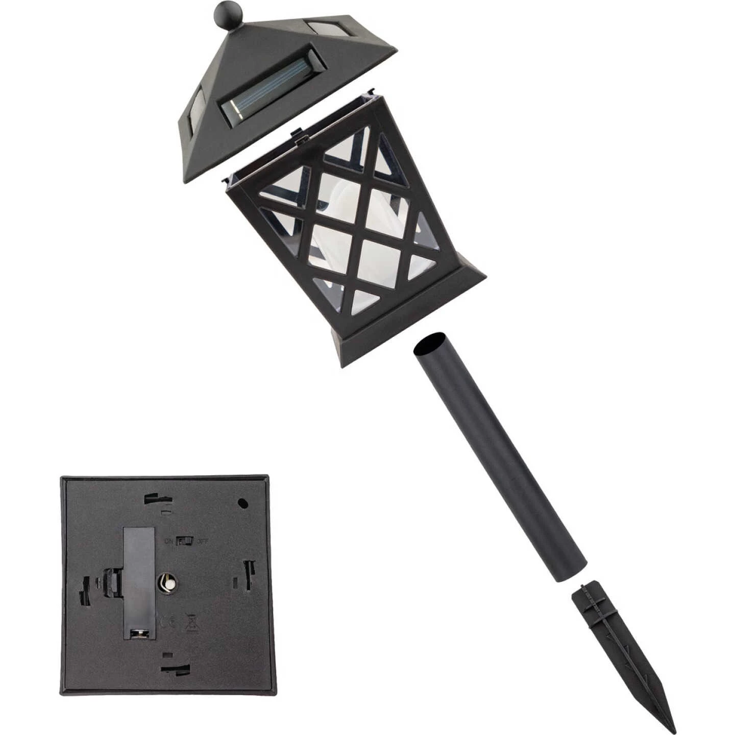 Alpine Black 2 Lumens Plastic LED Lantern Solar Path Light (4-Pack) 8 Alpine Black 2 Lumens Plastic LED Lantern Solar Path Light (4-Pack) - Image 6