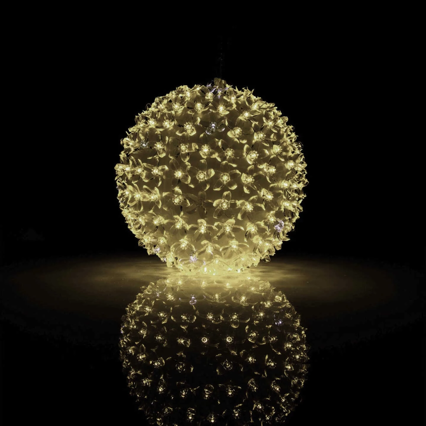 Alpine 8 In. Warm White & Cool White LED Sphere Christmas Ornament 5 Alpine 8 In. Warm White & Cool White LED Sphere Christmas Ornament - Image 3