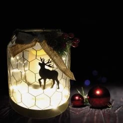 Alpine 7 In. W. X 9 In. H. X 7 In. L. LED Reindeer Lantern With Chicken Wire Holiday Decoration 6 Alpine 7 In. W. X 9 In. H. X 7 In. L. LED Reindeer Lantern With Chicken Wire Holiday Decoration -Cheap Alpine Shop ItemImage 864996 9ghbkzs5tnxbtcsm57z72t