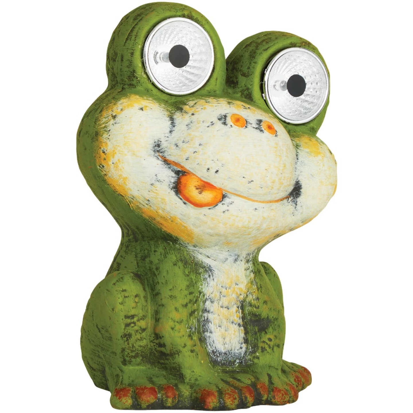 Alpine 7 In. Solar Green Frog Statue With LED Eyes 8 Alpine 7 In. Solar Green Frog Statue With LED Eyes - Image 6