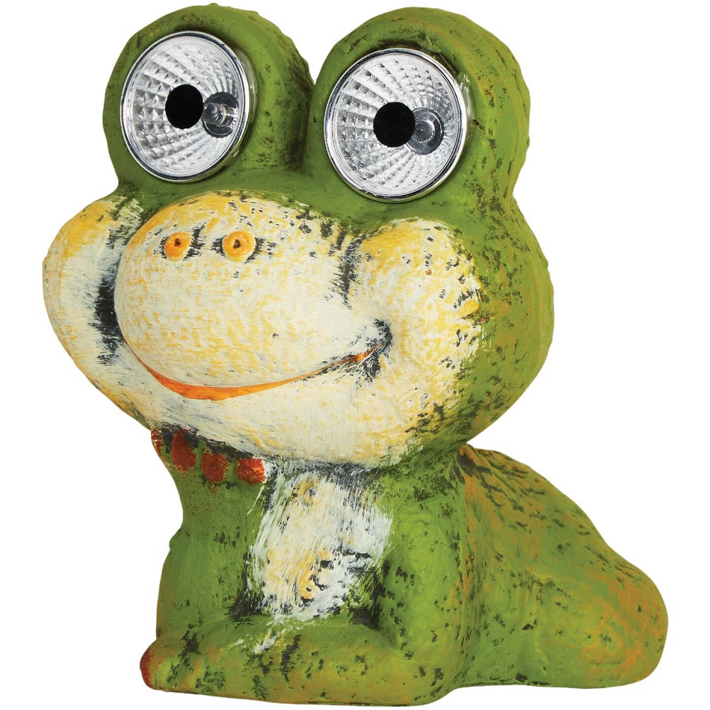 Alpine 7 In. Solar Green Frog Statue With LED Eyes 7 Alpine 7 In. Solar Green Frog Statue With LED Eyes - Image 5