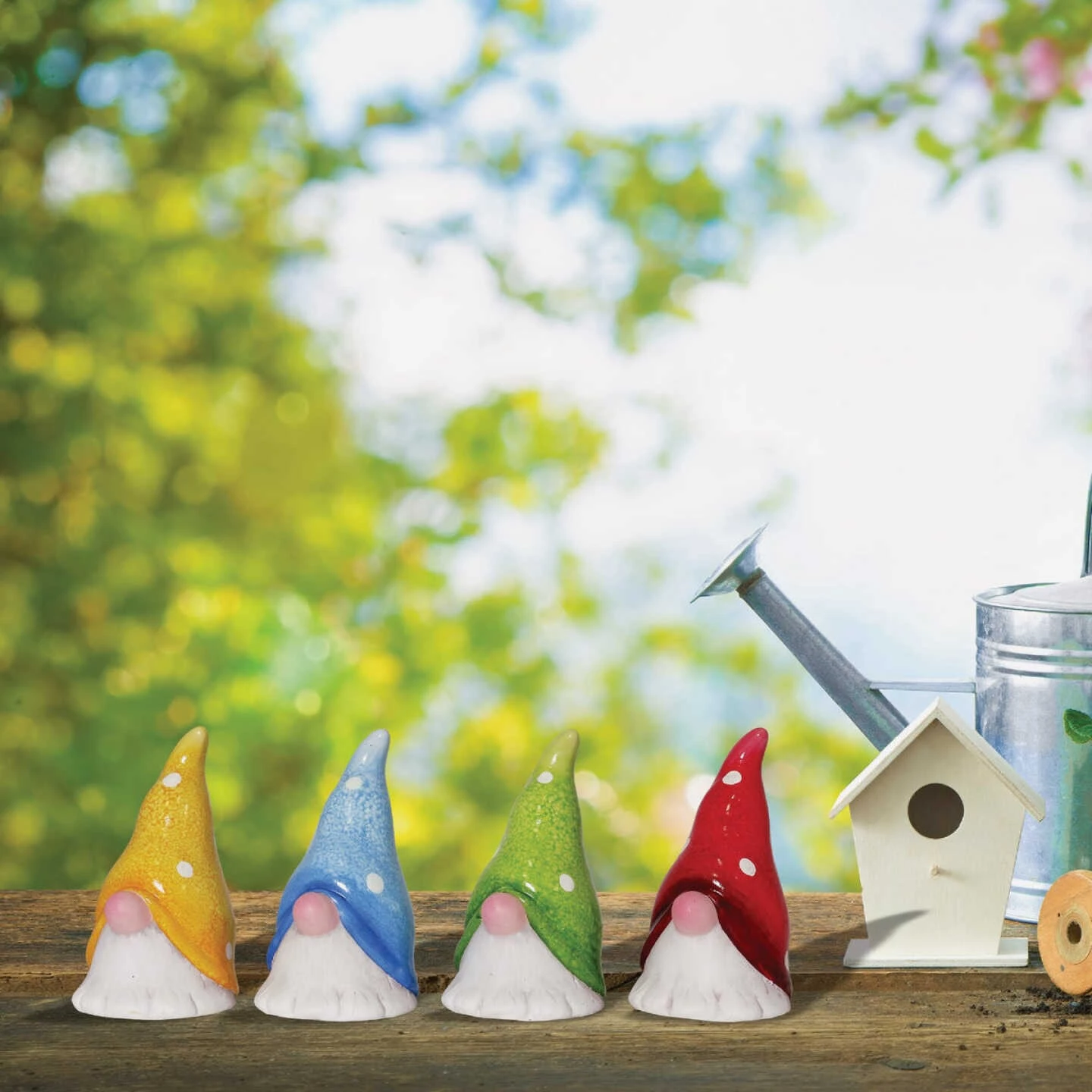 Alpine 10 In. H. Colorful Ceramic Gnome Head Statue 4 Alpine 10 In. H. Colorful Ceramic Gnome Head Statue - Image 2