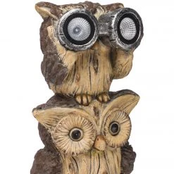 Alpine 25 In. H. Solar 3-Owl Statue With LED Binoculars -Cheap Alpine Shop ItemImage 871244 zm3x3j392gpxtm6qf8h7b3