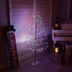 Alpine 60 In. Silver Christmas Tree With Multi-Colored LED Lights -Cheap Alpine Shop ItemImage 871458 fmt37j8v3x992nfz6wb5tsc