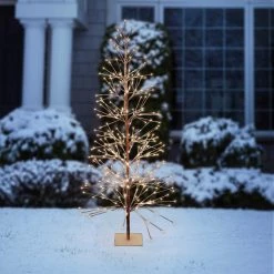 Alpine 71 In. Flocked Brown Christmas Tree With Warm White LED Lights -Cheap Alpine Shop ItemImage 880405 6gr6gt89ws9sbx74smt987b7