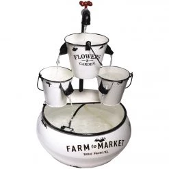 Alpine 14-1/2 In. W. X 36-1/2 In. H. X 14-1/2 In. L. White Enameled Iron Farm To Market Tabletop Fountain -Cheap Alpine Shop ItemImage 881118 4xrqcjbs89j494cxz3qvsv9