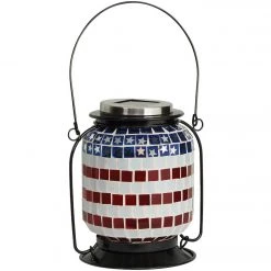 Alpine 5 In. W. X 12 In. H. X 7 In. L. Patriotic Americana Solar LED Patio Lantern -Cheap Alpine Shop ItemImage 882759 b55cbmptt7qwrmsbnwp5vwj