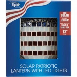 Alpine 5 In. W. X 12 In. H. X 7 In. L. Patriotic Americana Solar LED Patio Lantern -Cheap Alpine Shop ItemImage 882759 bvkgsj3vcmfxxv4pvkrkwk