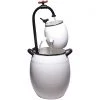 Alpine 8 In. W. X 19 In. H. X 8-1/2 In. L. White Enameled Iron Barrels & Faucet Tabletop Fountain