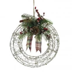 Alpine 29 In. LED Gold Wire Christmas Wreath