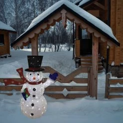 Alpine 49 In. Cool White Flashing LED Snowman Lighted Decoration -Cheap Alpine Shop ItemImage 888414 gmvg3b37kq455nkhkh6hh4jr