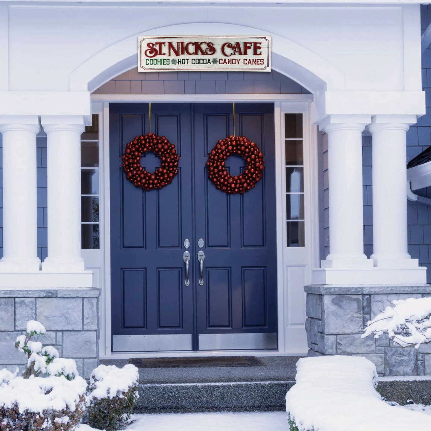 Alpine 1 In. W. X 14 In. H. X 47 In. L. Metal St. Nick's Cafe Christmas Wall Decoration 4 Alpine 1 In. W. X 14 In. H. X 47 In. L. Metal St. Nick's Cafe Christmas Wall Decoration - Image 2