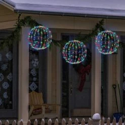 Alpine 8 In. Foldable Metal Sphere Multi-Color LED Christmas Ornament (3-Pack) -Cheap Alpine Shop ItemImage 895017 wh66whptr7ftjxc87cqm54b3