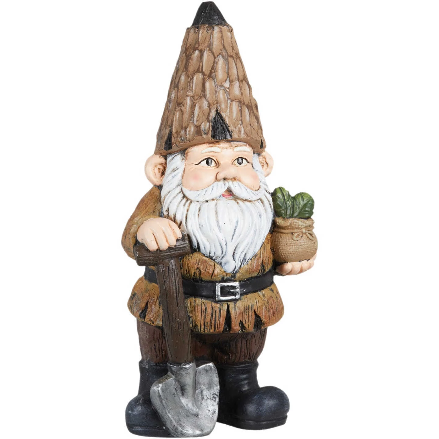 Alpine 16 In. H. MGO Gnome With Shovel & Plants Statue 3 Alpine 16 In. H. MGO Gnome With Shovel & Plants Statue