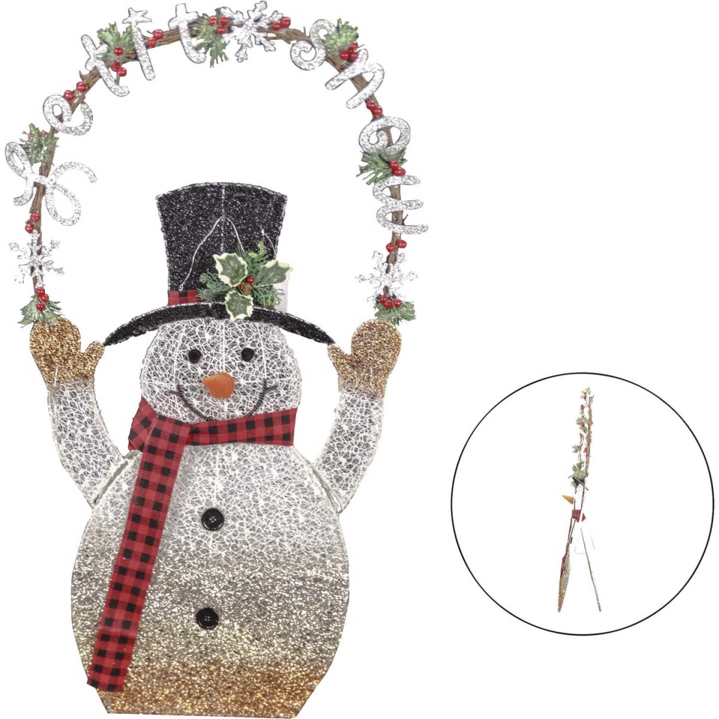 Alpine 42 In. Warm White LED Snowman Lighted Decoration 3 Alpine 42 In. Warm White LED Snowman Lighted Decoration