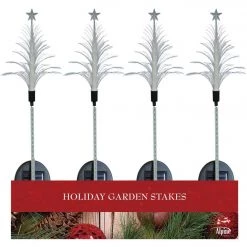 Alpine 40 In. LED Solar Fiber Optic Tree Holiday Garden Stake