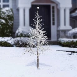 Alpine 53 In. Festive Silver 380-Bulb Warm White LED Prelit Artificial Christmas Tree -Cheap Alpine Shop ItemImage 927022 n35vth2p4gjp5jgwn6bgsnfg