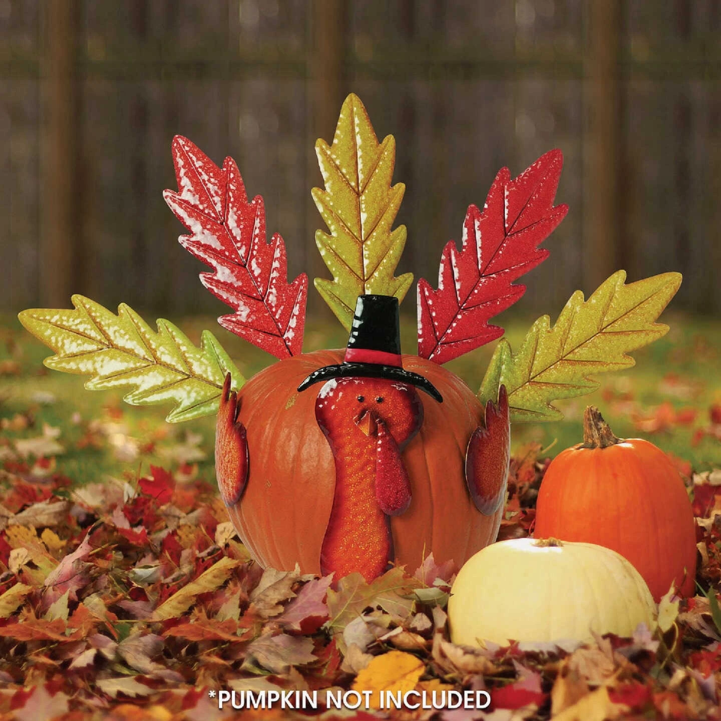 Alpine Metal Leaf Turkey Pumpkin Decoration Kit 4 Alpine Metal Leaf Turkey Pumpkin Decoration Kit - Image 2