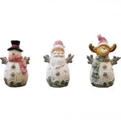 Alpine 3 In. W. X 7 In. H. X 5 In. L. Polyresin Glittered Color Changing LED Christmas Figure